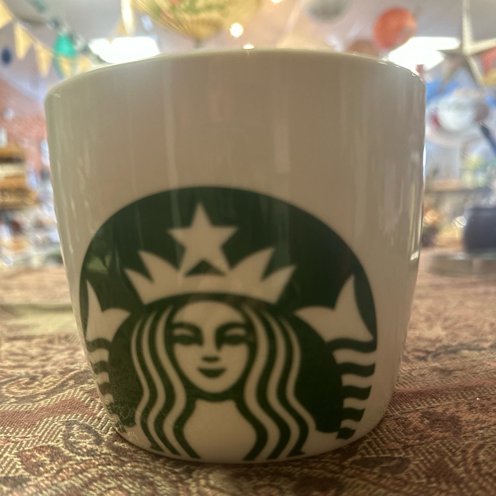 STARBUCKS  COFFEE MUG, GREEN LOGO Mug, Art Deco Print Mug
